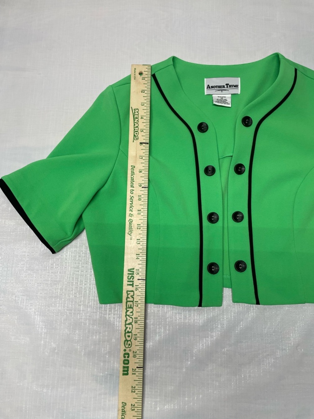 Amanda Tyrrell Green and Black Midi Dress with Jacket-Style Top - Picture 9 of 11